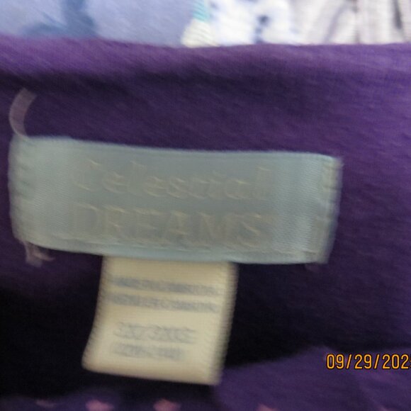 3 X Celestial Dreams Purple 2 Piece Capri Pajama set - Picture 4 of 8